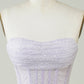 Lilac Corset Cute Tiered Sparkly Homecoming Dress With Ruffles Off Shoulder