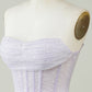 Lilac Corset Cute Tiered Sparkly Homecoming Dress With Ruffles Off Shoulder