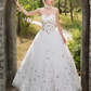 Ball Gown Wedding Dresses Sweetheart Neckline Floor Length Lace Tulle Sleeveless with Lace Appliques