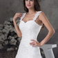 A-Line Wedding Dresses Sweetheart Neckline Chapel Train Lace Tulle Spaghetti Strap with Beading