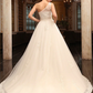 Princess A-Line Wedding Dresses One Shoulder Court Train Satin Tulle Sleeveless Long