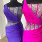 Mermaid One Shoulder Prom Dress with Rhinestones Sexy Evening Dresses