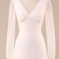 Open Back Wedding Dress with Long Sleeves V-neck
