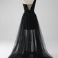 A-Line One Shoulder Sequins Prom Dress Sparkly Sexy Long