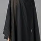 A-Line Mother of the Bride Dress Wedding Guest Elegant Cape Dress Plus Size Jewel Neck Floor Length Chiffon Sleeveless