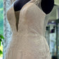 White Appliques Sheer Straps Open Back Mermaid Long Wedding Dress V-neck