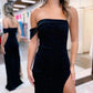 Sparkly Sheath One Shoulder Long Prom Dress with Slit Sexy