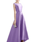 A-Line Evening Gown Elegant Minimalist Dress Party Wear Wedding Guest Asymmetrical Sleeveless Jewel Neck Satin