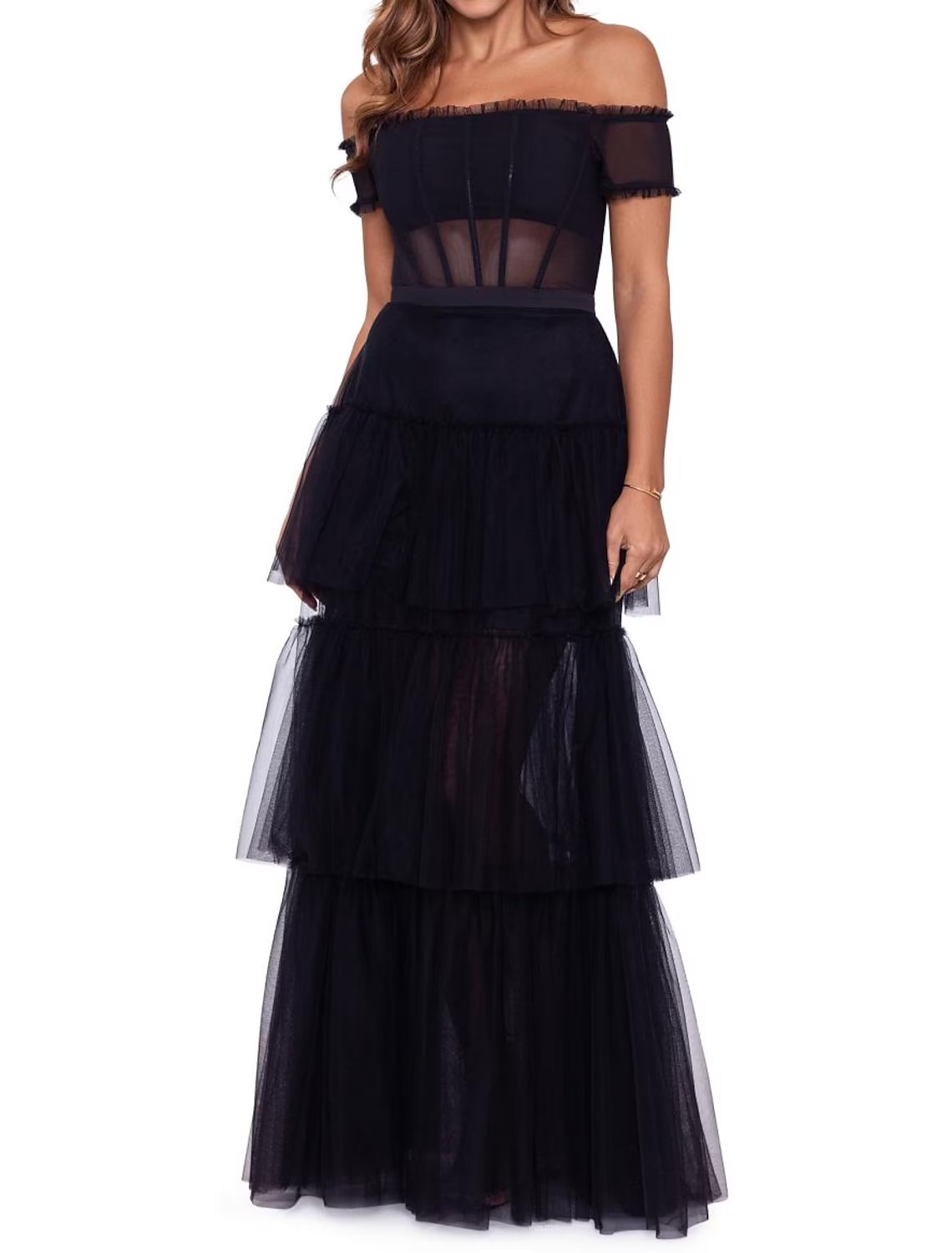 Ball Gown Prom Dresses Corsets Dress Masquerade Floor Length Sleeveless Off Shoulder Tulle with Ruffles