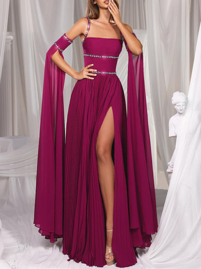 A-Line/Princess Spaghetti Straps Floor-Length Prom Dresses Sexy