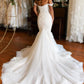 White Lace Off-the-Shoulder Trumpet Wedding Dress Sexy