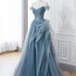 A-Line Lace Long Prom Dress Pure Color