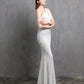 Mermaid / Trumpet Evening Gown Sparkle & Shine Dress Formal Floor Length Short Sleeve One Shoulder Sequined