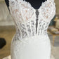 White Appliques Corset Backless Mermaid Long Wedding Dress Beautiful