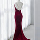 Mermaid Simple Velvet Long Prom Dress Pure Color