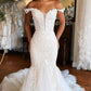 White Lace Off-the-Shoulder Trumpet Wedding Dress Sexy