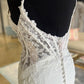 White Appliques Corset Backless Mermaid Long Wedding Dress Beautiful