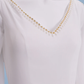 Wedding Dresses V Neck Court Train Chiffon Long Sleeve with Beading Pure Color