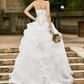 Ball Gown Wedding Dresses Strapless Court Train Organza Strapless Country Romantic Plus Size with Pick Up Skirt