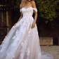 A-Line Wedding Dresses Sweetheart Neckline Court Train Lace Tulle Cap Sleeve Glamorous Backless
