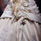 A-Line Wedding Dresses Strapless Cathedral Train Taffeta Beaded Lace Strapless Glamorous Plus Size with Beading Lace Insert
