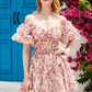 Off the Shoulder A Line Printed Cute Homecoming Dress Beautiful Short Sexy