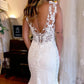 Mermaid V Neck Train Wedding Dress With Appliques Sexy Long