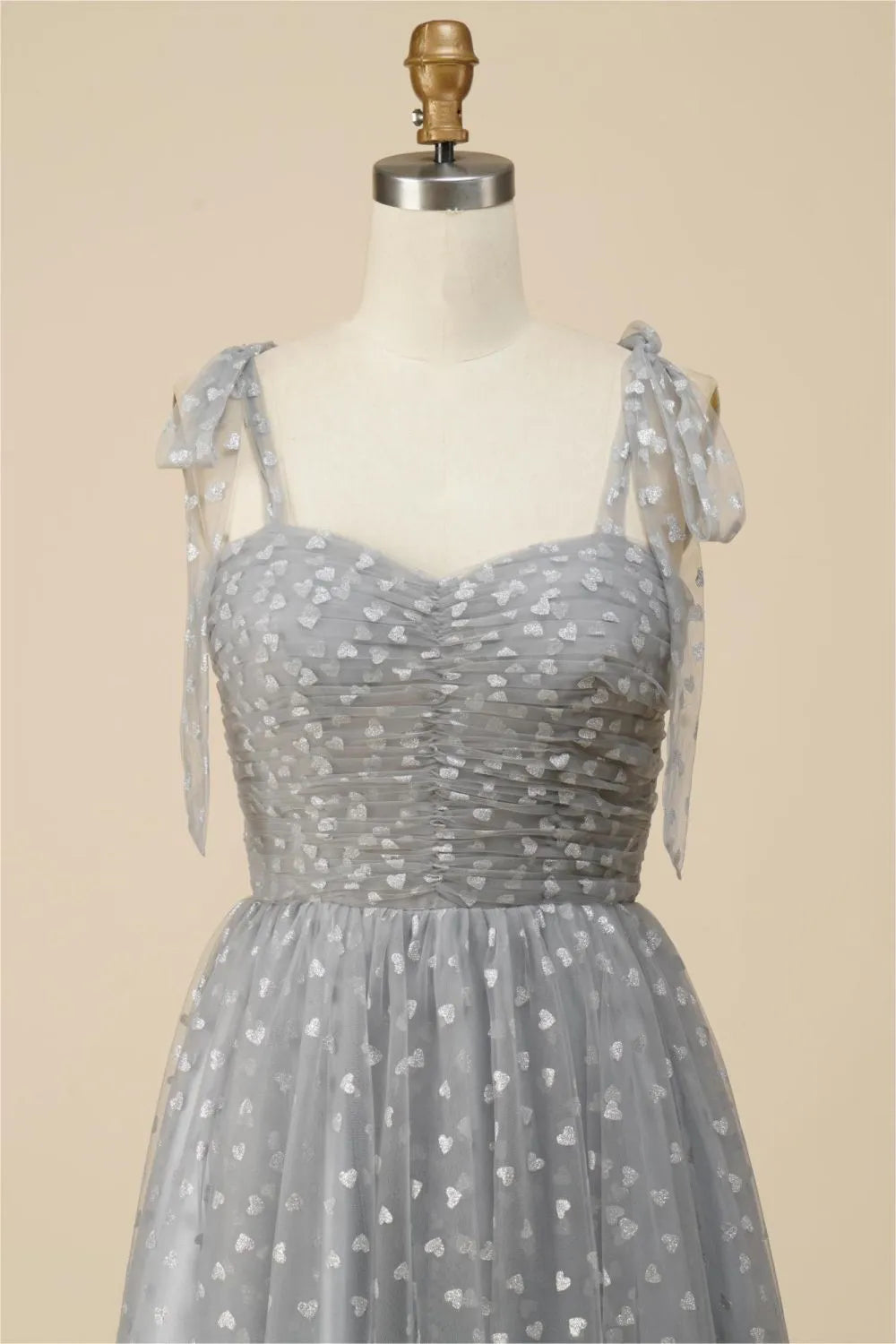 A-Line Tea Length Spaghetti Tulle Party Dress Short