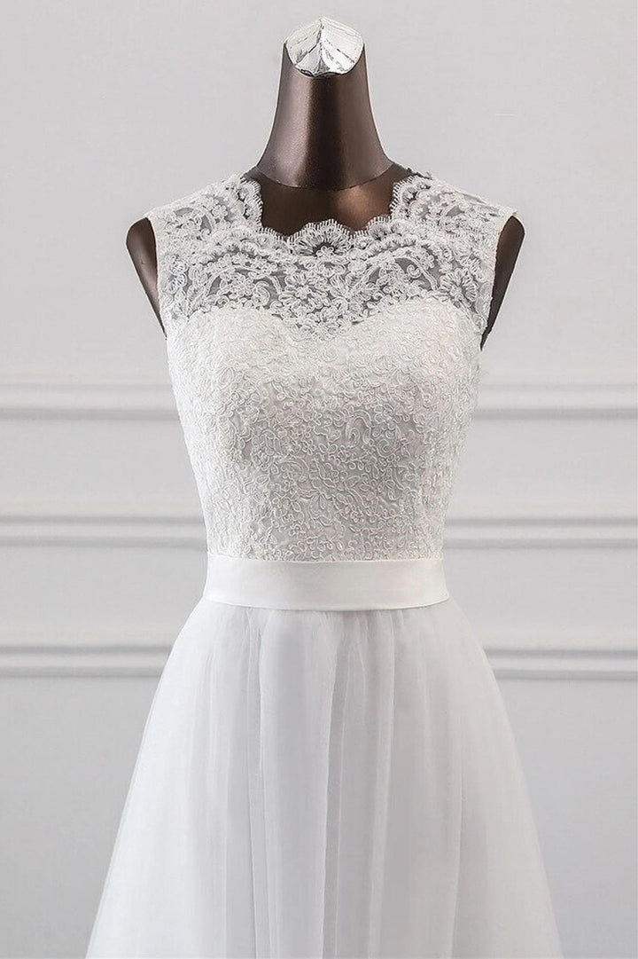 White Sweetheart Lace Up Sleeveless Long Wedding Dress Beautiful