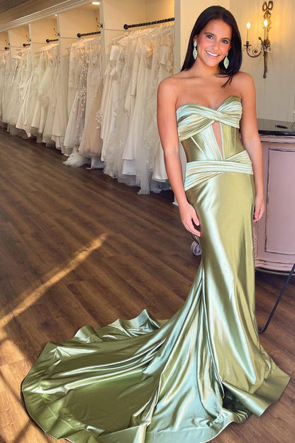 Sweetheart Satin Mermaid Long Prom Dress Off Shoulder Sexy