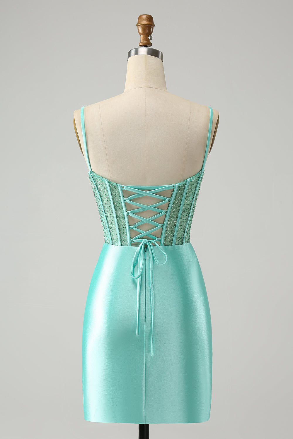 Classy Bodycon Corset Short Homecoming Dress with Lace Up Back Sexy