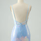 Glitter Tight Spaghetti Straps Corset Short Homecoming Dress with Sequins Sparkly