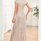 Sparkly A-Line Mother of the Bride Dress With Sleeveless V-neck Floor Length Sexy Evening Dresses