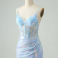 Glitter Tight Spaghetti Straps Corset Short Homecoming Dress with Sequins Sparkly