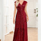 Sparkly A-Line Mother of the Bride Dress With Sleeveless V-neck Floor Length Sexy Evening Dresses