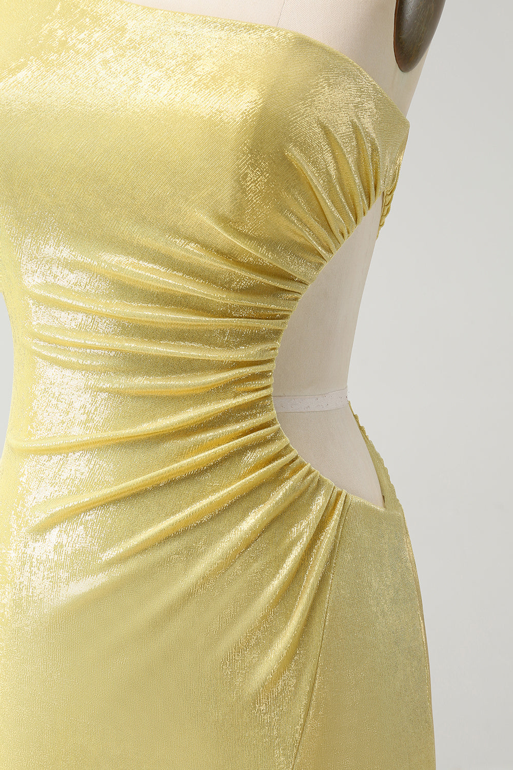 Sparkly Bodycon One Shoulder Hollow Out Pleated Short Homecoming Dress Sexy