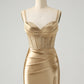 Classy Bodycon Corset Short Homecoming Dress with Lace Up Back Sexy