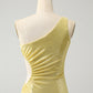 Sparkly Bodycon One Shoulder Hollow Out Pleated Short Homecoming Dress Sexy