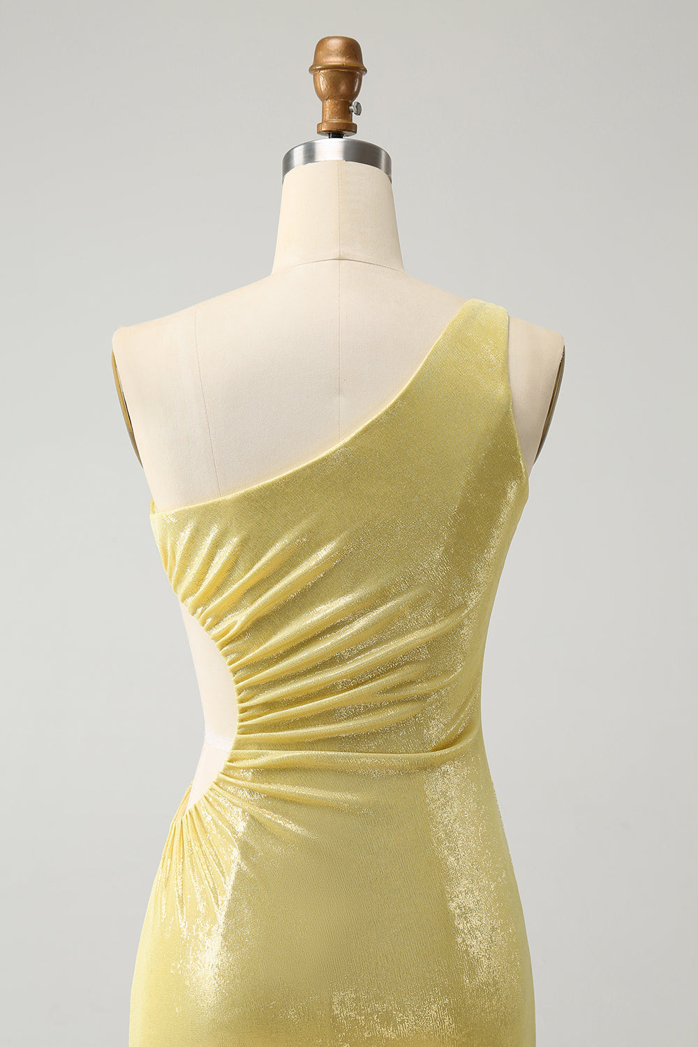 Sparkly Bodycon One Shoulder Hollow Out Pleated Short Homecoming Dress Sexy