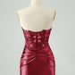Sexy Bodycon Sweetheart Corset Hollow Out Beaded Short Homecoming Dress Sexy