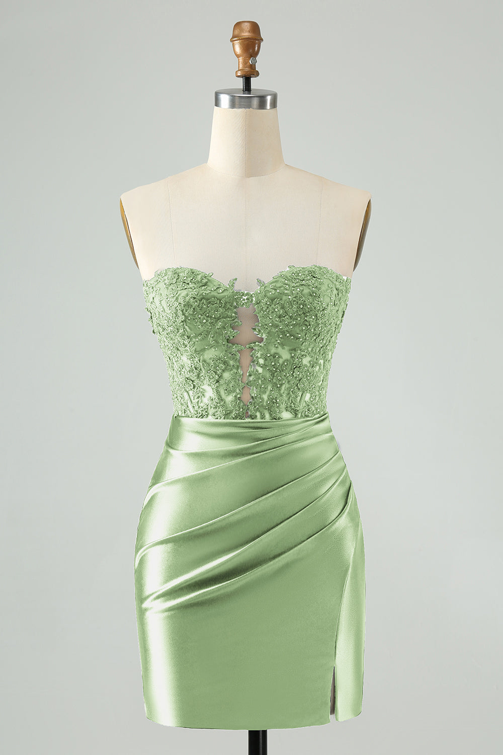 Sexy Bodycon Sweetheart Corset Hollow Out Beaded Short Homecoming Dress Sexy