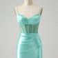 Classy Bodycon Corset Short Homecoming Dress with Lace Up Back Sexy
