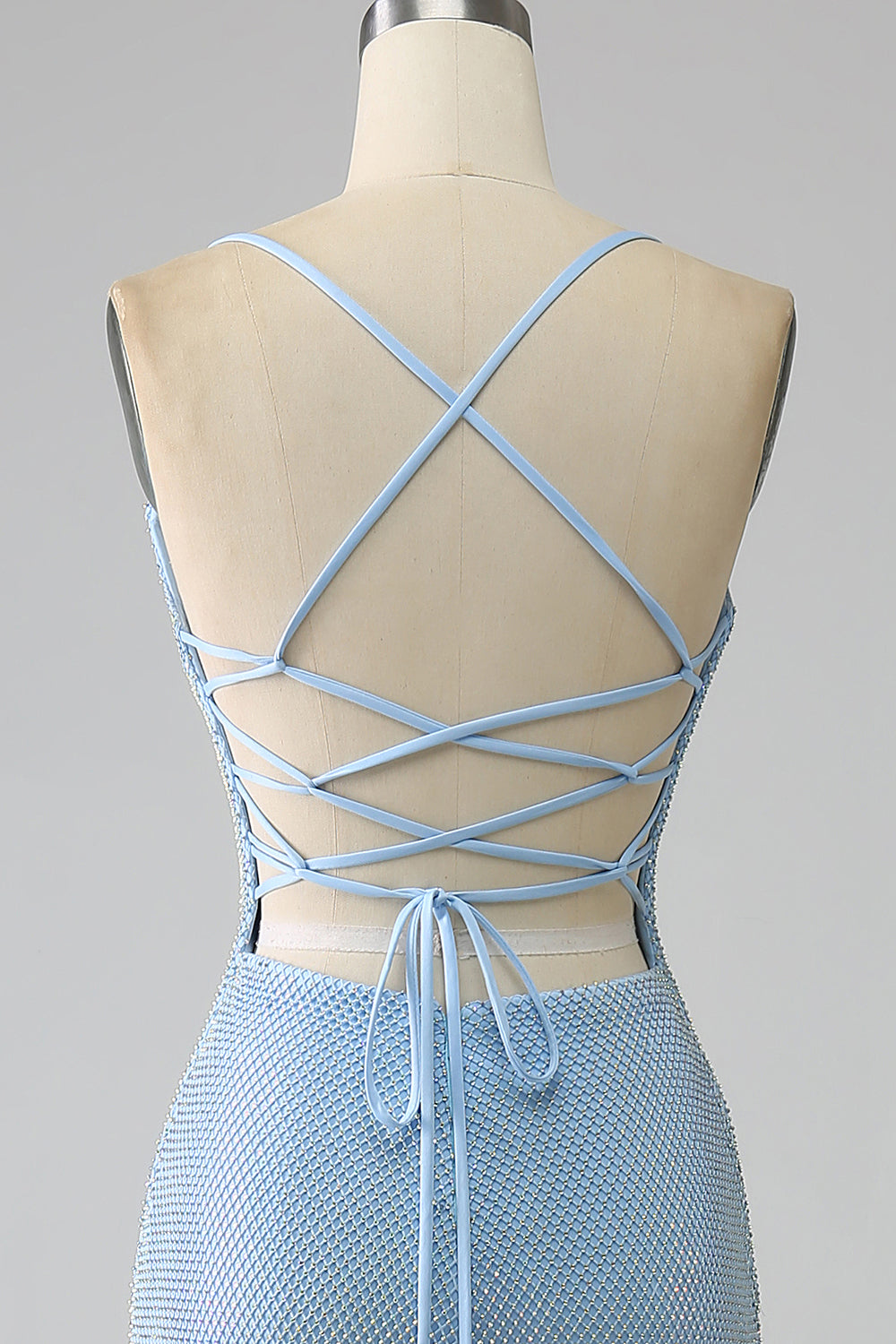 Charming Blue Mermaid Long Beaded Prom Dress with Slit Sexy Evening Party Dresses