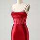 Chic Bodycon Pleated Corset Short Homecoming Dress with Beading Sexy