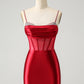 Chic Bodycon Pleated Corset Short Homecoming Dress with Beading Sexy