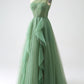 A-Line One-Shoulder Long Tulle Prom Dress Floor Length Beautiful