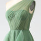 A-Line One-Shoulder Long Tulle Prom Dress Floor Length Beautiful