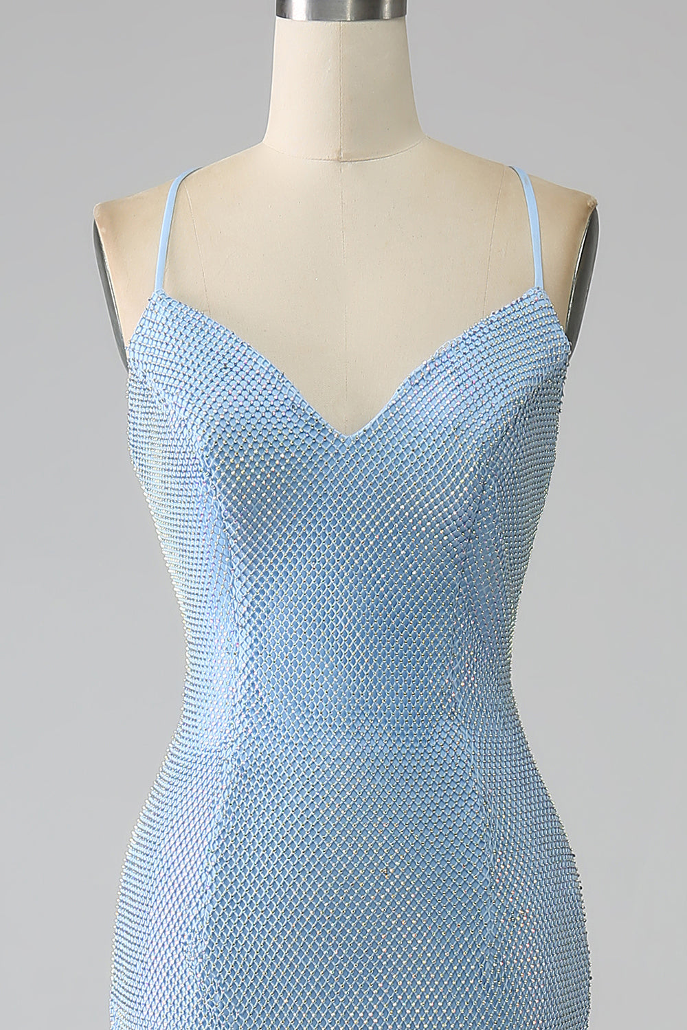 Charming Blue Mermaid Long Beaded Prom Dress with Slit Sexy Evening Party Dresses