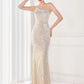 Mermaid / Trumpet Evening Gown Elegant Dress Wedding Guest Floor Length Sleeveless One Shoulder Sequined V Back