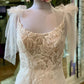 White Lace Scoop Neck Backless Mermaid Long Wedding Gown Beautiful